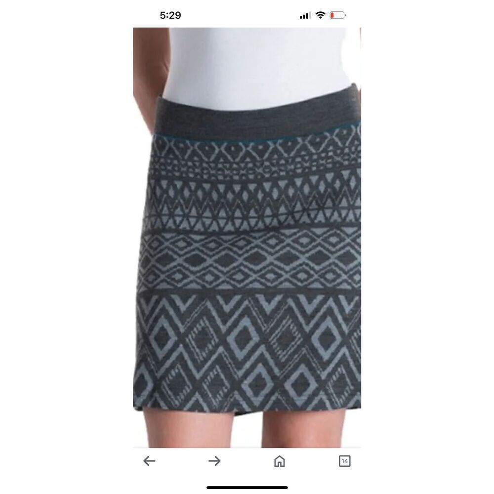 Kuhl Adriana Merino Wool Stretch Skirt XS